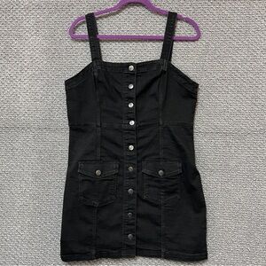 Divided young girls black mini dress size L preowned